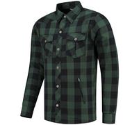 Rusty Stitches Neil Camicia da moto, nero/verde, Taglia XXL