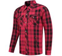 Rusty Stitches Neil V2 Camicia da moto, nero-rosso, taglia 3XL per maschi