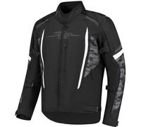 Rusty Stitches Pete Giacca tessile da moto impermeabile, nero-grigio-bianco, taglia S per maschi