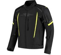 Rusty Stitches Pete, giacca tessile impermeabile 4XL male Nero/Giallo Fluo