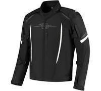 Rusty Stitches Pete impermeabile Giacca tessile moto, nero-bianco, taglia M per maschi