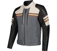 Rusty Stitches Steve Giacca di pelle da moto, nero-grigio, taglia M per maschi