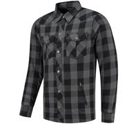 Rusty Stitches Super Neil Camicia da moto, nero-grigio, taglia 6XL per maschi