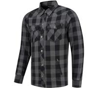 Rusty Stitches Super Neil V2 Camicia da moto, nero-grigio, taglia 7XL per maschi