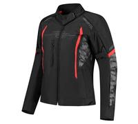§Giacca Moto Donna Rusty Stitches Ashley Nero-Pixel-Rosso§