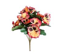Rutaqian - Fiori artificiali del pensiero del pensiero per giardino, fai da te, feste, casa, matrimoni, decorazioni artigianali, colore: arancione giallo