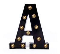 Rutaqian Segno di Lettere Nere a LED Che Si Illuminano per la Decorazione Notturna della Barra di Natale per la Festa di Compleanno di casa A