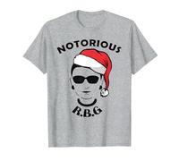 Ruth Bader Gingsburg - RBG Xmas Divertente Tshirt Maglietta, Uomo, Grigio Melange, L