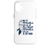 Ruth Bader Ginsburg NON FRAGILE COME IL FIORE Meme SUL RETRO Custodia per iPhone 16 Plus