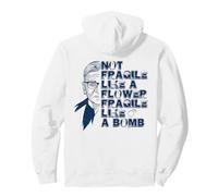 Ruth Bader Ginsburg Non Fragile Come Il Fiore Meme sul Retro Felpa con Cappuccio