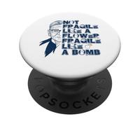 Ruth Bader Ginsburg NON FRAGILE COME IL FIORE Meme SUL RETRO PopSockets PopGrip Adesivo