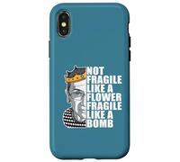 Ruth Bader Ginsburg NON FRAGILE COME IL FIORE RBG Meme SUL RETRO Custodia per iPhone X/XS