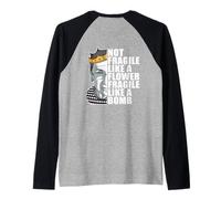 Ruth Bader Ginsburg Non Fragile Come Il Fiore RBG Meme sul Retro Maglia con Maniche Raglan