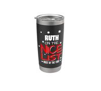 Ruth On The Nice List Divertente Natale Ruth Nome Bicchiere termico in acciaio inox doppia parete