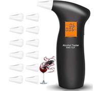 RUTIDA Misuratore di alcol, misuratore di alcol, con 12 bocchini, tester di alcool professionale con schermo LCD e sensore a semiconduttore