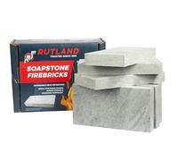 Rutland - Mattoncini refrattari in pietra ollare di alta qualità per camini a legna e stufe a legna, blu-grigio, 2.700+ F, confezione da 6