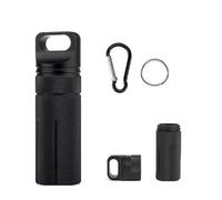 Rutovex Scomparto per esterni in lega di alluminio, custodia per il trasporto, impermeabile e resistente all'umidità, 10 x 3 cm, con moschettone, per portafoglio hardware, USB, ecc