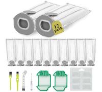 Ruucy 12 Pezzi Sacchetti per Folletto VK7S VK7 FP7S FP7, 12 Sacchetti vk7s senza filo+ 2 Filtro Motore + 3 Spazzole + 1 Cacciavite + 6 Profumini, Kit Ricambi per Folletto VK7