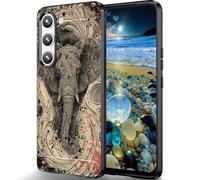 RUUHLJLET Designed for Samsung Galaxy S25 5G 6.2" 2025 Case,Brushed Texture Soft TPU Slim Fit Protective Phone Cover,Mandala Elephants