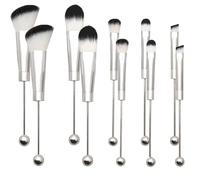 Ruuizksa 10 Pezzi Pennelli per Trucco con Perline Pennelli per Trucco DIY Kit di Pennelli con Perline per Pennello per Ombretto con Perline DIY