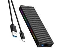 Ruuizksa M.2 M Key SSD Case Case USB C in lega di alluminio con luce RGB - Nero