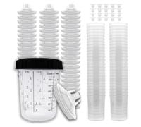 Ruuizksa Set di 50 tazze colorate usa e getta, inserti e coperchio per pistole a spruzzo, 13,5 once (400 ml)