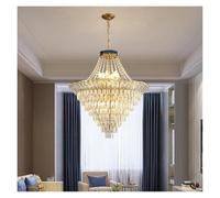 RuuXanthous Lampadario in Cristallo Duplex a LED, Lampada a Sospensione Lunga Moderna per Ville, Hall di Hotel, soggiorni, soppalchi e Scale Cavi, Montaggio a Parete