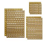 Ruvan 18 fogli piccoli adesivi con lettere per resina, lettere e numeri autoadesivi, mini oro e argento, adesivi con lettere metallizzati, alfabeto