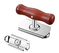 Ruvan Apriscatole e apriscatole manuale in acciaio inox con manico in legno, apribottiglie regolabile per barattoli e coperchi a vite, utensile da cucina per barattoli grandi e piccoli, 1 pezzo
