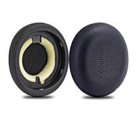 Ruvan Cuscinetti di ricambio per cuffie Jabra Evolve2 65 e Evolve2 40, in similpelle di alta qualità, con fibbia, cuscinetti auricolari in memory foam, 1 paio, nero