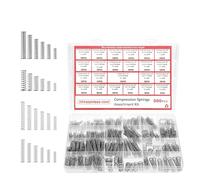 Ruvan Set di 300 molle a pressione, set di molle assortite, 24 misure, molla a pressione in acciaio inox, molle in acciaio al carbonio, molla di tensione, per riparazioni domestiche e fai da te