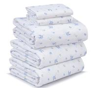 RUVANTI Lenzuola in 100% cotone per letto king size, lenzuola in percalle di raffreddamento croccanti, traspiranti e durevoli, set di lenzuola per letto king size, con tasca profonda 40,6 cm, motivo