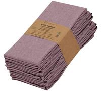 Ruvanti Set di 12 tovaglioli di stoffa, 45 x 45 cm, riutilizzabili, lavabili, morbidi e resistenti, in policotone chambray, per feste, Natale, Ringraziamento, matrimoni, colore: bordeaux