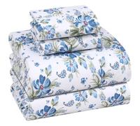 Ruvanti Set di lenzuola in 100% cotone, per letto California king, 4 pezzi, morbide e traspiranti, tasca profonda 35,6 cm, qualità da hotel, fresche, resistenti, motivo floreale, Paislyona