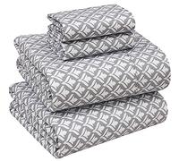 RUVANTI - Set di lenzuola in 100% cotone, per letto queen size, 4 pezzi, morbide e traspiranti, tasca profonda 40,6 cm, qualità da hotel, fresche, resistenti, motivo floreale, Idiomatic Expression