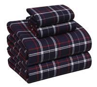 RUVANTI Set di lenzuola in flanella per letto king size, 100% cotone spazzolato, con angoli profondi, 40,6 cm, per tutte le stagioni, traspiranti ed extra morbide, calde e comode, 4 pezzi, colore: blu