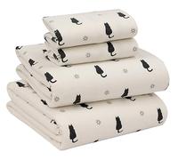 RUVANTI Set di lenzuola in flanella per letto matrimoniale, in 100% cotone spazzolato, con angoli profondi 40 cm, per tutte le stagioni, traspiranti ed extra morbide, calde e accoglienti, 4 pezzi,