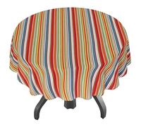Ruvanti Tovaglia rotonda 178 cm per tavoli da 9-18 m, resistente alle macchie, lavabile. Perfetta per interni ed esterni, cucina, sala da pranzo, feste di nozze, vacanze, motivo a righe multicolore