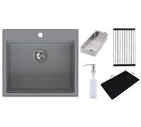 Ruvetti Absol 60 lavello in granito 56x50 cm grigio/grafite/inox 3001AB_GR60_W