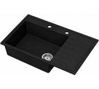 Ruvetti Axel 160 K lavello in granito 79x50 cm nero 3001AXK_BC160K_W
