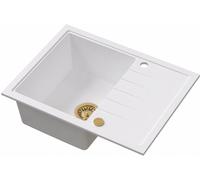 Ruvetti Axel lavello in granito 65x50 cm bianco 3001AX_WH120_W-PVDCH