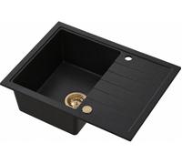 Ruvetti Axel lavello in granito 65x50 cm nero 3001AX_FB120_W-PVDCH