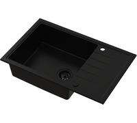 Ruvetti Axel lavello in granito 78x50 cm nero 3001AX_FB160XL_W