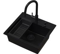 Ruvetti Frigo lavello con rubinetto e accessori nero/nero LP_3200_FR5651FB_W