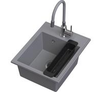 Ruvetti Natu Box lavello con rubinetto e accessori grigio/acciaio LP_3200-NB4050GR_W