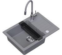 Ruvetti Natu Compact lavello con rubinetto e accessori grigio/acciaio LP_3200-NC6244GR_W