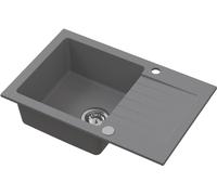 Ruvetti Pineko lavello in granito 68x44.2 cm grigio/grafite/inox 3001PN_GR140_W
