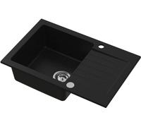 Ruvetti Pineko lavello in granito 68x44.2 cm nero 3001PN_BC140_W