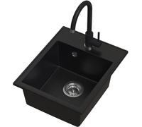 Ruvetti Tito Box lavello con rubinetto nero/nero LP_3200-TB4050BC_W