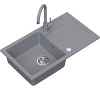 Ruvetti Tito Maxi lavello con rubinetto e accessori grigio/ LP_3200-TM7744GR_W